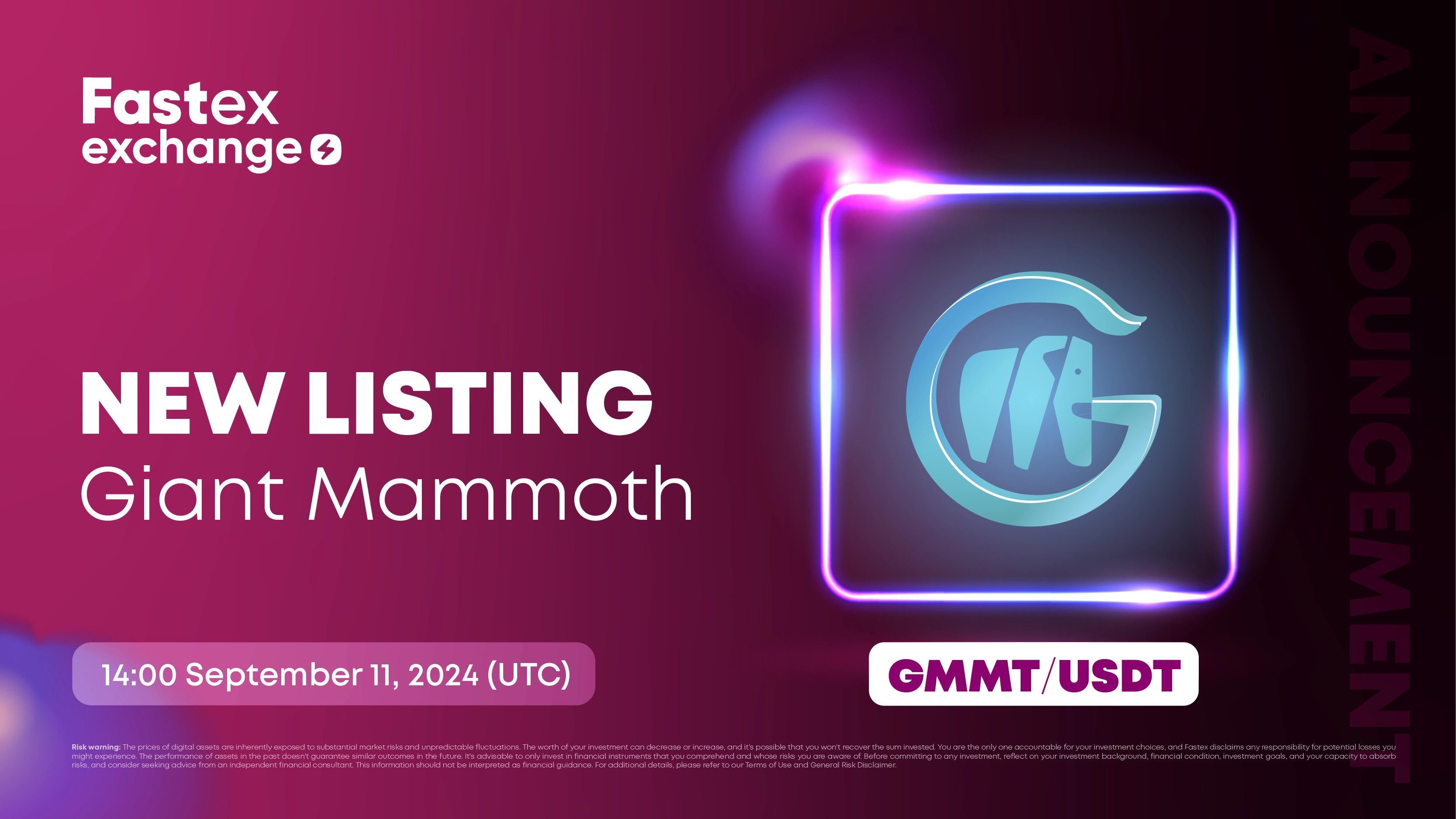 New network listing on Fastex Exchange: Giant Mammoth 